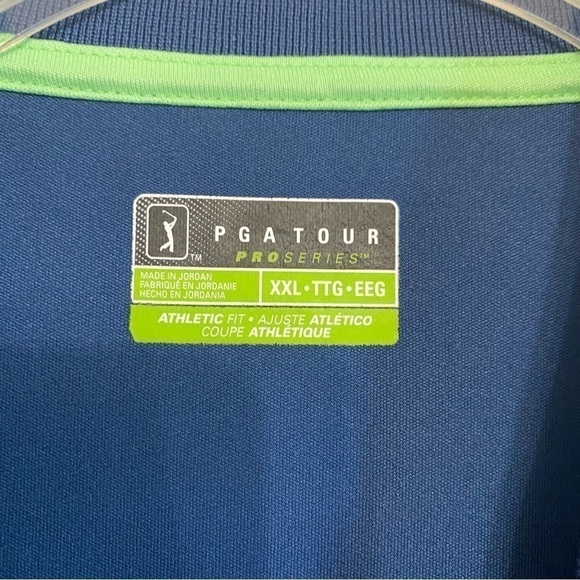 PGA Tour Pro Series Athletic Fit Golf Polo Short Sleeve Blue & Green Size XXL​ - Picture 6 of 8